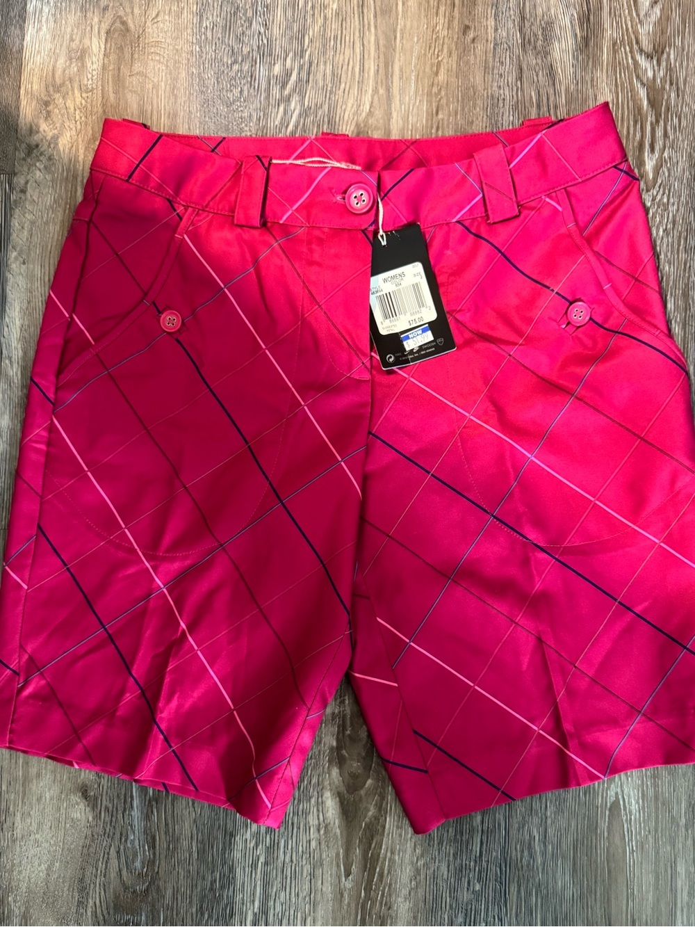 Nike Women’s Hot Pink Plaid Golf Shorts